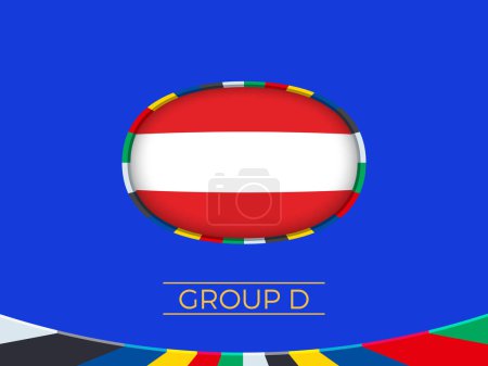 Ilustración de Bandera de Austria para el torneo de fútbol europeo 2024, signo de la selección nacional. - Imagen libre de derechos