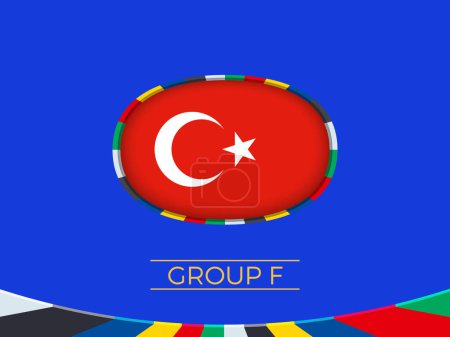 Bandera de Turquía para el torneo de fútbol europeo 2024, signo de la selección nacional.