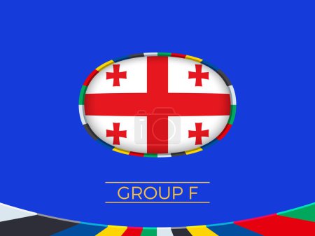 Georgische Flagge für das europäische Fußballturnier 2024, Nationalmannschaftsunterschrift.