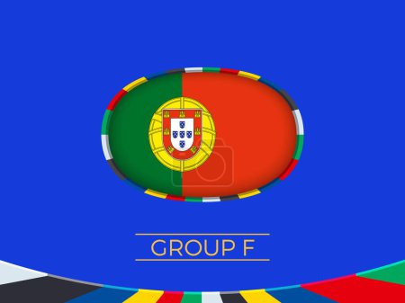Portugal-Fahne für Fußball-EM 2024, Nationalmannschaftsunterschrift.
