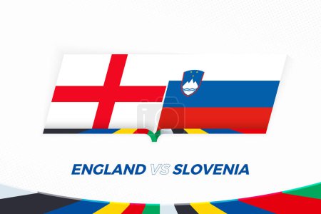 Téléchargez les illustrations : Angleterre vs Slovénie en Compétition de Football, Groupe C. Icône Versus sur fond de Football. - en licence libre de droit