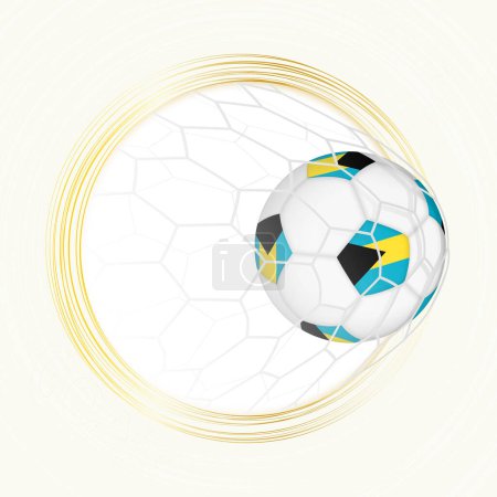 Football emblem with football ball with flag of The Bahamas in net, scoring goal for The Bahamas.