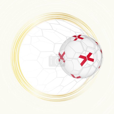 Football emblem with football ball with flag of Alabama in net, scoring goal for Alabama.