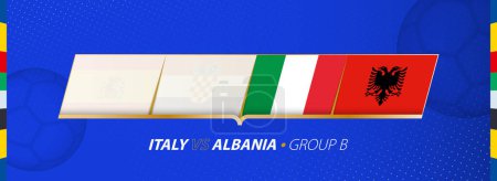 Italien - Albanien Fußballspiel Illustration in Gruppe B.