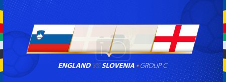 England - Slowenien Fußballspiel Illustration in Gruppe C.