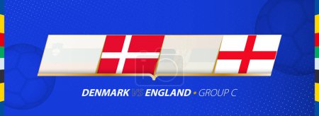 Dänemark - England Fußballspiel Illustration in Gruppe C.