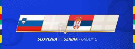 Slowenien - Serbien Fußballspiel Illustration in Gruppe C.