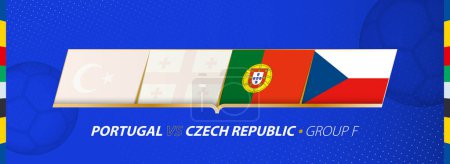 Portugal - Tschechien Fußballspiel Illustration in Gruppe F.