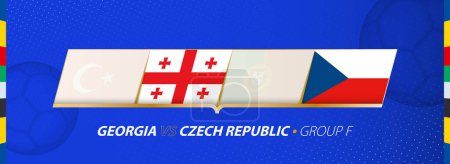 Georgien - Tschechien Fußballspiel Illustration in Gruppe F.