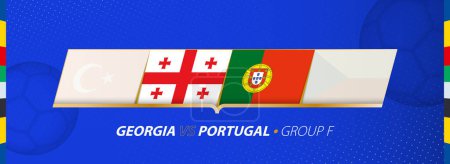 Georgien - Portugal Fußballspiel Illustration in Gruppe F.