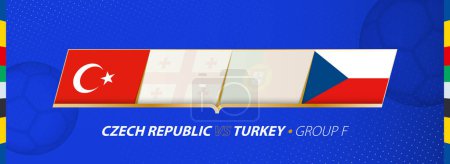Tschechische Republik - Türkei Fußballspiel Illustration in Gruppe F.