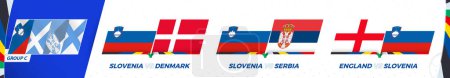 Slovénie matchs d'équipe de football dans le groupe C du tournoi international de football 2024.