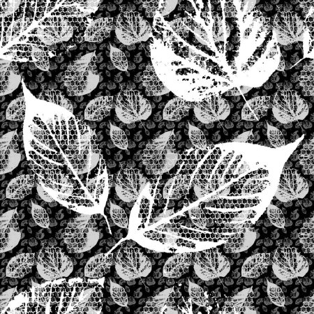 Photo for Pattern seamless abstract leaves with geometric texture and monochrome color for textile, fashion, product design, etc - Royalty Free Image