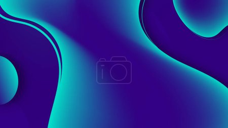 Foto de Deep blue abstract neon color design. Minimalism. Fluid Abstracts Design. Neon abstract gradient wallpaper, background. Digital motion. Geometric shape, dynamics. Poster, banner, flyer - Imagen libre de derechos