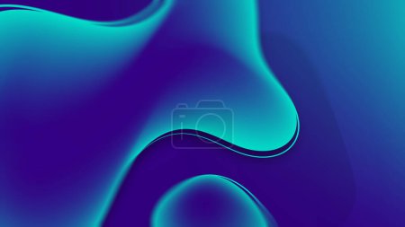 Téléchargez les photos : Blue green purple abstract neon color design. Minimalism. Fluid Abstracts Design. Neon abstract gradient wallpaper, background. Digital motion. Geometric shape, dynamics. Poster, banner, flyer - en image libre de droit