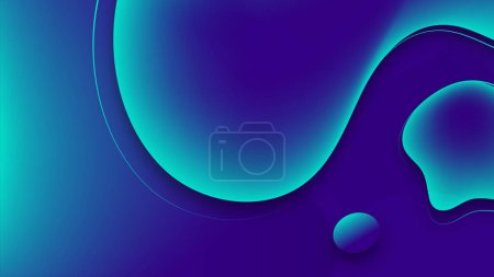 Foto de Wavy splash. Blue green abstract neon color design. Minimalism. Fluid Abstracts Design. Neon abstract gradient wallpaper, background. Digital motion. Geometric shape, dynamics. Poster, banner, flyer - Imagen libre de derechos