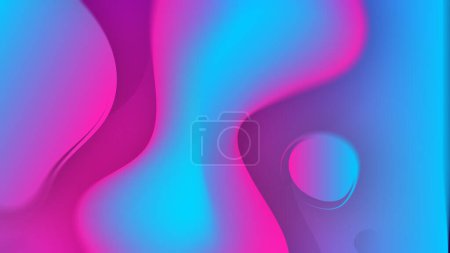 Photo for Pink blue abstract neon color design. Minimalism. Fluid Abstracts Design. Neon abstract gradient wallpaper, background. Digital motion. Geometric shape, dynamics. Poster, banner, flyer - Royalty Free Image