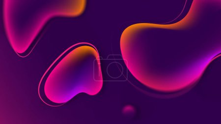 Téléchargez les photos : Purple pink orange abstract color design. Minimalism. Neon aesthetics. Fluid Design. Neon abstract gradient wallpaper, background. Digital motion. Geometric shape, dynamics. Poster, banner, flyer - en image libre de droit