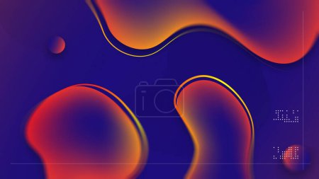 Photo for Blue red yellow abstract neon color design. Minimalism. Fluid Design. Neon abstract gradient wallpaper, background. Digital motion. Geometric shape, dynamics. Poster, banner, flyer - Royalty Free Image