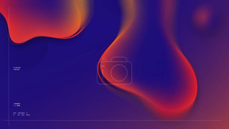 Téléchargez les photos : Blue purple red yellow abstract neon color design. Minimalism. Fluid Design. Neon abstract gradient wallpaper, background. Digital motion. Geometric shape, dynamics. Poster, banner, flyer - en image libre de droit