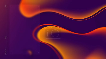 Téléchargez les photos : Purple orange abstract neon color design. Minimalism. Fluid Abstracts Design. Neon gradient wallpaper, background. Digital motion. Geometric shape. Poster, banner, flyer. Blurred space for text - en image libre de droit