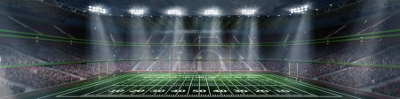 Photo for American football stadium, arena with spectators sport fans preparing to watch match. 3D render. Concept of outdoor sport, activity, football, championship, match, game space - Royalty Free Image