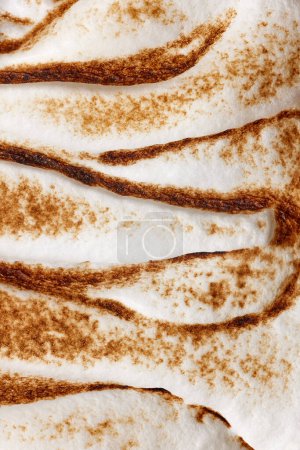 Photo for Delicious, fresh, sweet marshmallow, whipped cream. Roasting sweets with fluffy, golden-brown confection. Concept of food, breakfast, desserts and snacks, organic, homemade products - Royalty Free Image