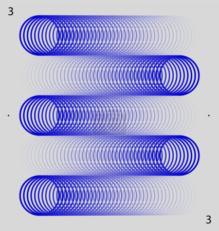 Téléchargez les illustrations : Illusions d'optique cylindriques abstraites bleues avec des motifs de cercle concentrique sur fond blanc. Esthétique moderne, art minimaliste. Couverture pour revue académique sur la physique théorique, l'ingénierie - en licence libre de droit