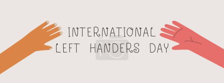 Illustration for International left handers day. Vector banner for the holiday on August 13th. - Royalty Free Image