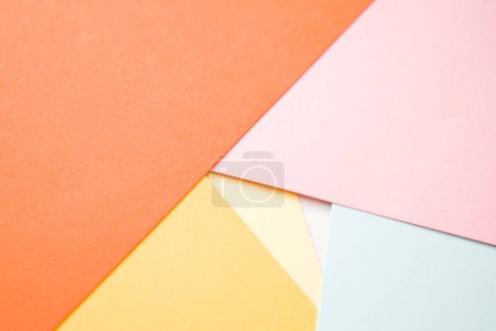 Orange, blue, pink and white pastel divided 3d background