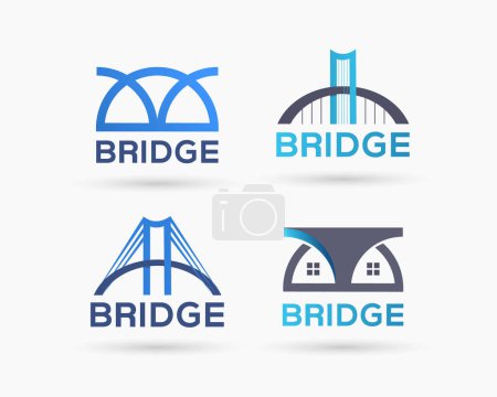 Téléchargez les illustrations : Logo du pont design bundle - en licence libre de droit