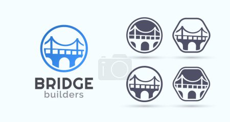 Illustration for Bridge icon and logo design - Royalty Free Image