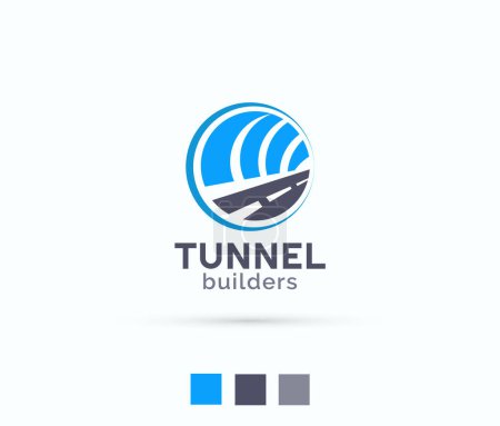 Téléchargez les illustrations : Conception du logo du constructeur de tunnel - en licence libre de droit