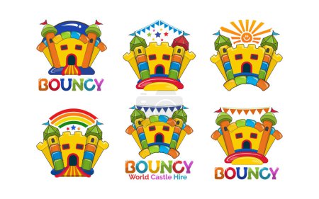 Illustration for Bouncy Castle Hire logo design - Royalty Free Image