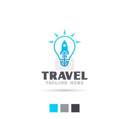 Illustration for Light travel agency logo design - Royalty Free Image
