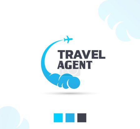 Illustration for C letter travel agency logo design - Royalty Free Image
