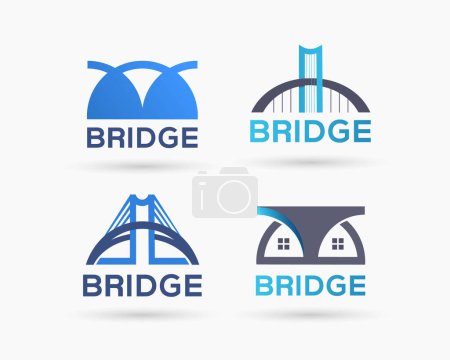 Téléchargez les illustrations : Bâtisseur de pont logo conception faisceau - en licence libre de droit