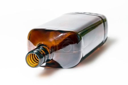 Photo for Empty brown bottle on a white background - Royalty Free Image