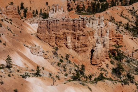Photo for Bryce Canyon in Utah, is famous of its breathtaking rock formations. This park is famous of its beautiful orange and red pillars - Royalty Free Image