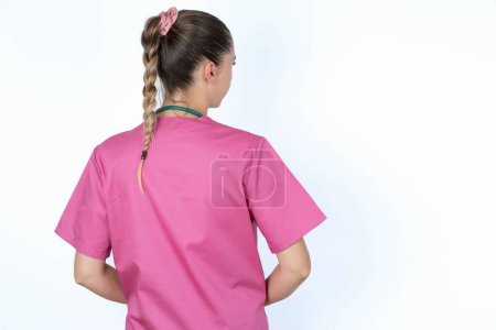 Photo for The back view of caucasian female doctor Studio Shoot. - Royalty Free Image