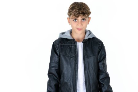 Photo for Offended dissatisfied handsome caucasian teenager boy on white studio background with moody displeased expression at camera being disappointed by something - Royalty Free Image