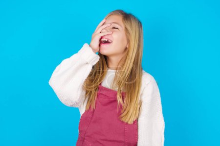 Photo for Charismatic carefree joyful pretty girl likes laugh out loud not hiding emotions giggling hear funny hilarious joke chuckling facepalm. - Royalty Free Image