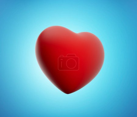 Photo for Red heart. 3d design icon heart symbol love. 3d illustration - Royalty Free Image