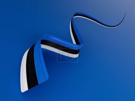 Photo for Estonia flag, 3d illustration on a Blue background - Royalty Free Image