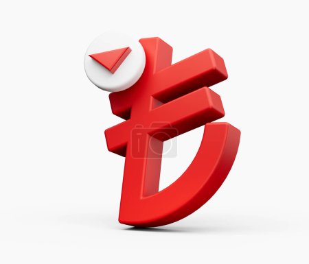Foto de Turkish lira reduction symbol, cost decrease icon. Reduce debt business sign 3d illustration - Imagen libre de derechos