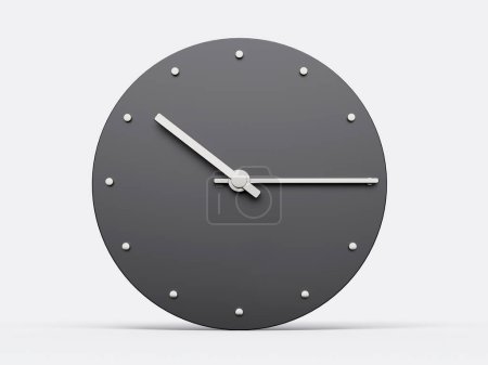Photo for Simple clock gray 10 15 Ten Fifteen o clock. Modern Minimal Clock. 3D illustration Fifteen past ten - Royalty Free Image