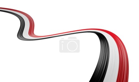 3d Flag of Syria Country, 3d Wavy Ribbon flag of Syria isolated on White Background, 3d illustration
