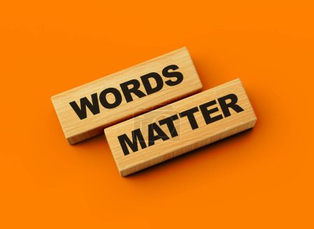 Bloques de madera palabras importan palabra aislado fondo 3d ilustración
