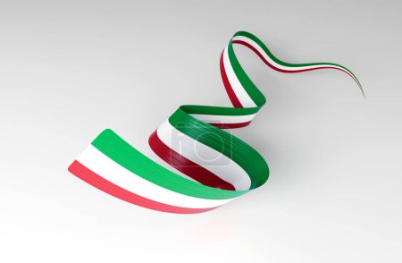 Foto de Bandera 3d de Italia Bandera de cinta ondeante 3d aislada sobre fondo blanco, ilustración 3d - Imagen libre de derechos
