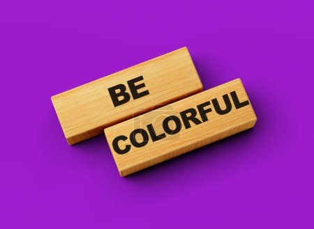 Téléchargez les photos : Blocs en bois être coloré mot isolé fond 3d illustration - en image libre de droit